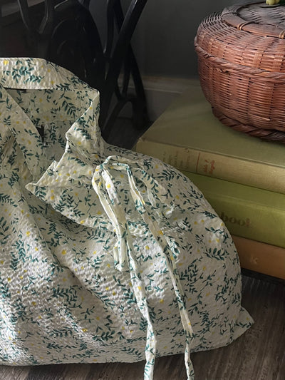 Drawstring Sack Bag - Yellow Flower