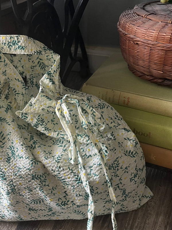 Drawstring Sack Bag - Yellow Flower